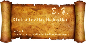 Dimitrievits Hajnalka névjegykártya