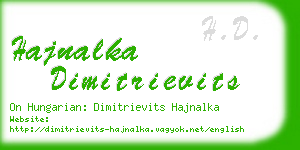 hajnalka dimitrievits business card
